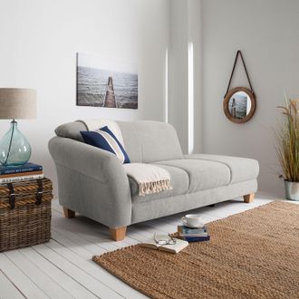 Sit&more home24 Ars Natura Recamiere Cebu Silbergrau Webstoff 194x84x91 cm