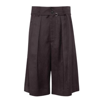 Tela Long Shorts, female, Brown, Size: 2XS Pleated Bermuda