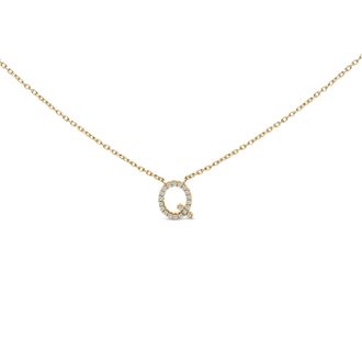 House of Brilliance 10K Gold Diamond Accent A-Z Block Initial Pendant Necklace