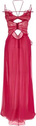 Nensi Dojaka Womens Fuchsia Silk Long Dress