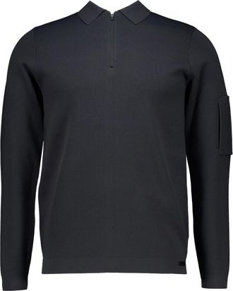 Genti Polo Zip LS - Heren - Polos - Grijs - L - Nylon - Tops