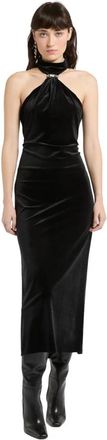 Marella Elegant fluwelen jurk - Dames - Feestkleedjes - Zwart - S - Polyester - Kleedjes