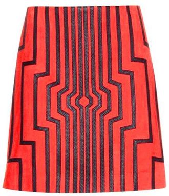 Loewe Red Suede Cyborg Mini Skirt Size XS