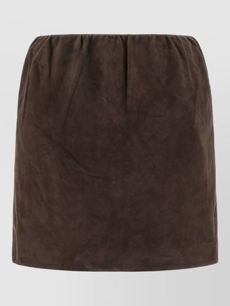 Rotate suede skirt elastic waistband refined design