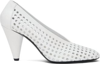 Proenza Schouler Womens Perforated Leather Pumps In Cream