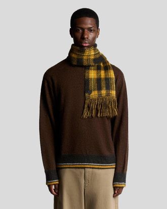 Lyle & Scott wolmix tartan sjaal - geel