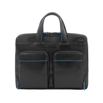 Piquadro Slim computer bag 14 with i Pad compartment - Heren - Laptoptassen - Zwart - ONE Size - Tassen