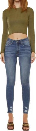 Kancan Hailey High Rise Super Skinny Jeans In Medium Wash