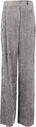 Emporio Armani High-Waisted Textured Wide-Leg Pants