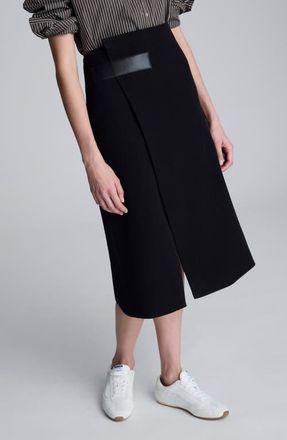 Kenneth Cole Faux Wrap Skirt in Black at Nordstrom, Size 12