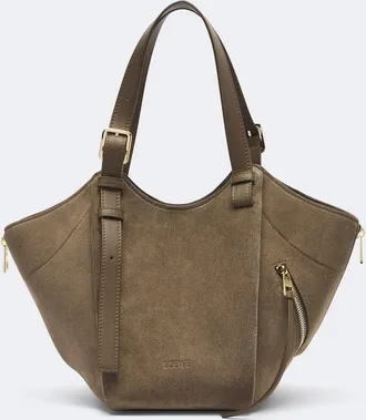 Loewe Hammock Flip Medium suede tote bag