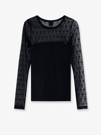 Pinko Womens Sweater Love Birds Black Cotton