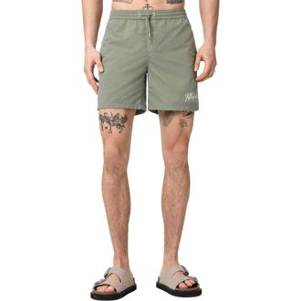 AllSaints Odyssey Logo Swim Trunks in Spring Green at Nordstrom, Size Xx-Large