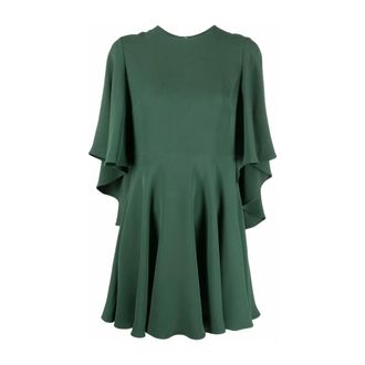 Valentino Kleedjes, Dames, Groen, M, Wol, Flared Mini Dress