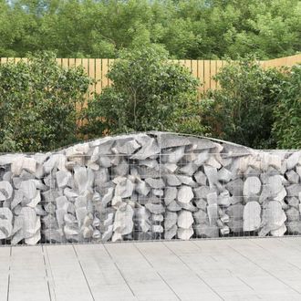 Berkfield Home Arched Gabion Baskets 20 pcs 400x50x80/100 cm Galvanised Iron in Silver
