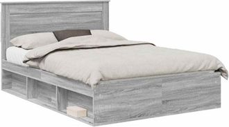 vidaXL Bed Frame Grey Sonoma 140 x 200 cm Solid Pine Wood vidaXL