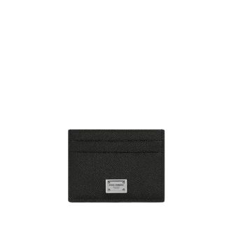 Dolce & Gabbana Black Leather Card Slots Bag - male - Dolce & Gabbana - Wallets & Cardholders - Black - ONE SIZE - Accessories