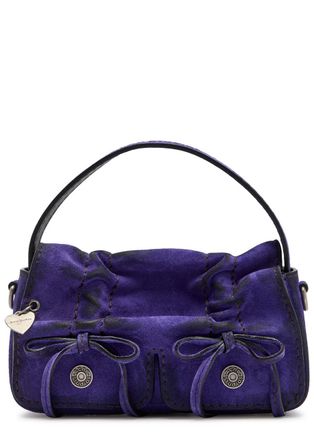 Acne Studios Multipocket Micro Distressed Suede top Handle bag - Violet - One Size