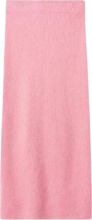 Soft Goat Cashmere Maxi Rok - Dames - Maxi Rokken - Roze - L - Kasjmier - Rokken