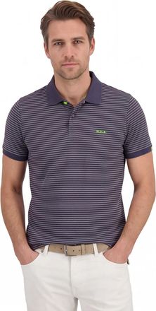 N-Z-A- NEW ZEALAND AUCKLAND NZA poloshirt blauw gestreept 100% katoen