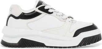 Versace Griekse emaille leren sneakers - Dames - Sneakers - Wit - 38 EU - Leer - Schoenen
