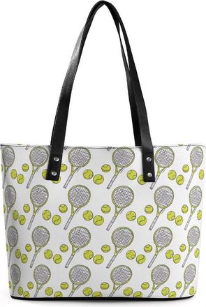 Generic Tennis Pattern Tote Bags for Women Cute Shoulder Purses Handbags