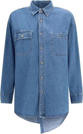E.L.V. Denim Klassiek Denim Overhemd - Dames - Spijkeroverhemden - Blauw - Xs/S - Denim - Overhemden