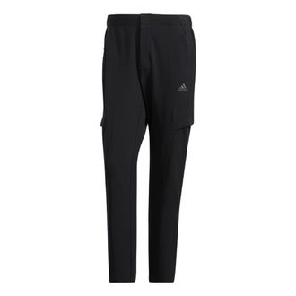 adidas Mens adidas Solid Color Logo Printing Straight Sports Pants/Trousers/Joggers Black HE7379