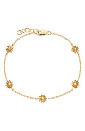 Made by Mary Cubic Zirconia Birthstone Flower Station Bracelet in Gold November at Nordstrom, Size 6