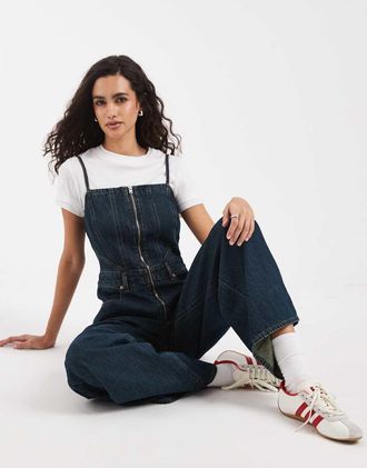 Levi's Tuta jumpsuit blu con cuciture a vista