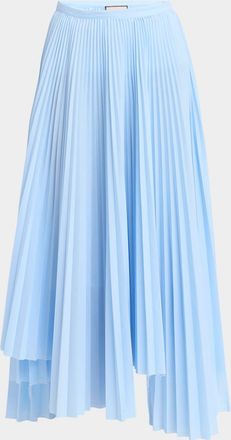 Plan C Long Asymmetric Pleated Skirt