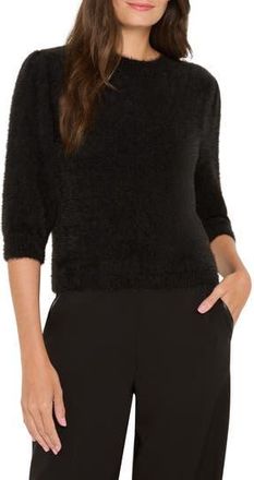 Nic+Zoe Cozy Chic Elbow Sleeve Sweater in Black Onyx at Nordstrom Rack, Size Xx-Large