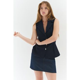 H&M Jersey Waistcoat in Navy Blue at Nordstrom, Size X-Small