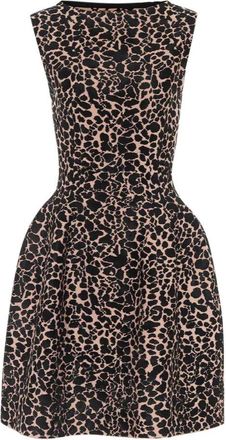 Alaia leopard print intarsia knit skater dress Size S