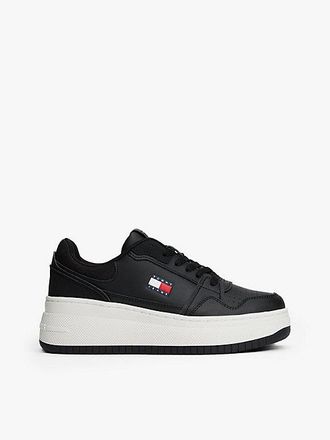 Tommy Hilfiger Retro Platform Basketball Trainers With Leather