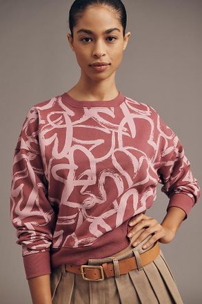 Maeve Heart Printed Sweatshirt