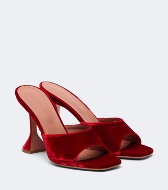 Amina Muaddi Lupita velvet mules