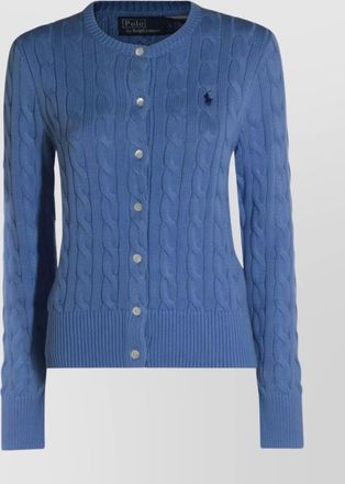 Polo Ralph Lauren cable knit crewneck sweater with ribbed cuffs and hem