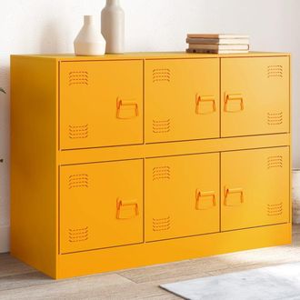 Berkfield Home Sideboard Mustard Yellow 99x39x73 cm Steel | Size: 99 x 39 x 73 cm