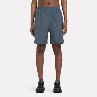 Reebok Mens Reebok Classic Uniform Cargo Shorts Blue 9 Inseam Elastic Waist FTS896