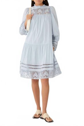 Ulla Johnson Colette Long Sleeve Mini Dress In Celeste