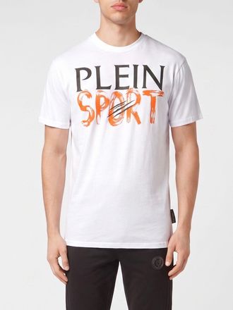 Plein Sport T-shirt in cotone con logo a contrasto stampato sul davanti