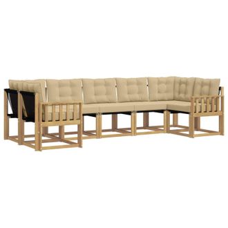 vidaXL Conjunto De Sof&aacute;s De Exterior Con Coj&iacute;n 7 Pcs Y Beige Vidaxl