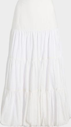 Cinq &agrave; Sept Pyper Tiered Bubble-Hem Midi Skirt