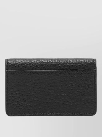 Maison Margiela stitch detail textured leather cardholder wallet