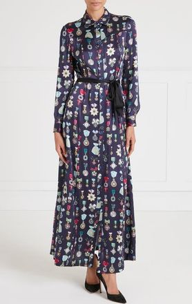 Temperley London Gloriette Shirt Dress in Harbour Blue at Nordstrom, Size 10