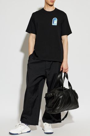 Casablanca T-shirt With Colorful Print, Mens, Black