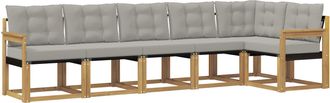 vidaXL Conjunto De Sof&aacute;s De Exterior 6 Uds. Blanco Y Gris Claro Vidaxl