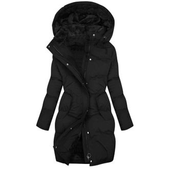 Generic Winter Jackets for Women Uk Waterproof Long Winter Coats Ladies Windbreaker Plush Puffer Parka Coat with Fur Hood Full Zip Fleece Lined Trench Overcoa