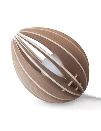 Gone's L&aacute;mpara en roble con cable blanco con bombilla